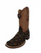 Los Altos Men's Rustic Cognac Pirarucu Wide Square Toe Boots