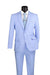 Light Blue Slim Fit Men's 2 Piece Business Suit 2 Button