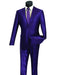 Mens Modern Fit Shiny Sharkskin Suit in Purple