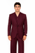 Tiglio Rosso Suit  - Classic Fit Athletic Cut 100% Wool Super 150s Italian Fabric Peak Lapel in Color Burgundy