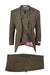 Tiglio Rosso Suit  - Classic Fit Athletic Cut 100% Wool Super 150s Italian Fabric Peak Lapel in Color Olive