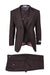 Tiglio Rosso Suit  - Classic Fit Athletic Cut 100% Wool Super 150s Italian Fabric Peak Lapel in Color Dark Brown