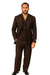 Tiglio Rosso Suit  - Classic Fit Athletic Cut 100% Wool Super 150s Italian Fabric Peak Lapel in Color Chocolate Brown