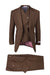 Tiglio Rosso Suit  - Classic Fit Athletic Cut 100% Wool Super 150s Italian Fabric Peak Lapel in Color Brown