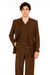 Tiglio Rosso Suit  - Classic Fit Athletic Cut 100% Wool Super 150s Italian Fabric Peak Lapel in Color Brown