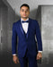 Statement Men's Sapphire Shawl Vested Tuxedo