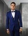 Statement Men's Sapphire Shawl Vested Tuxedo