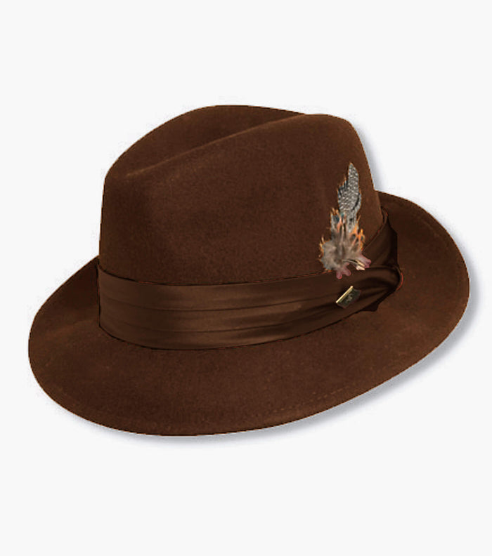 ASH FEDORA Crushable Wool Felt Pinch Front Hat
