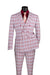 Duke of Windsor Collection - Slim Fit 2 Piece Double Breasted Windowpane Suit in Adobe Rose