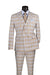 Duke of Windsor Collection - Slim Fit 2 Piece Double Breasted Windowpane Suit in Tan