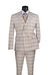 Duke of Windsor Collection - Slim Fit 2 Piece Double Breasted Windowpane Suit in Tan