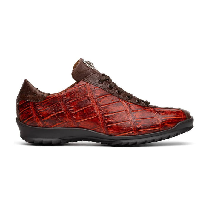 Marco Di Milano Saulo Men's Shoes Cognac Exotic Ostich / Alligator Casual Sneakers - Image 3