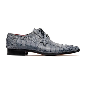 Marco Di Milano Tulum Men's Shoes Gray Exotic Crocodile Derby Oxfords - Image 2