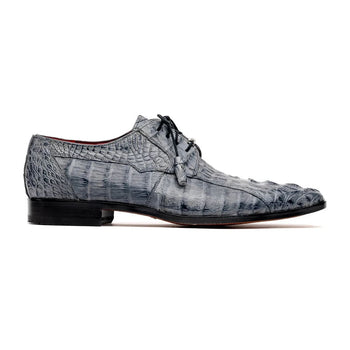 Marco Di Milano Tulum Men's Shoes Gray Exotic Crocodile Derby Oxfords - Image 2