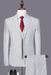SKU#JA60387 White Suit With Black Pinstripes - 1920's 1940's Dress Suit