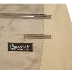 Renoir Clothing - Renoir Suit - Renoir Fashion - Super 140s Wool Two Button Slim Fit Tan Renoir Suit