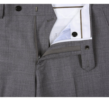 Renoir Clothing - Renoir Suit - Renoir Fashion - Super 140s Wool Two Button Slim Fit Dark Grey Renoir Suit