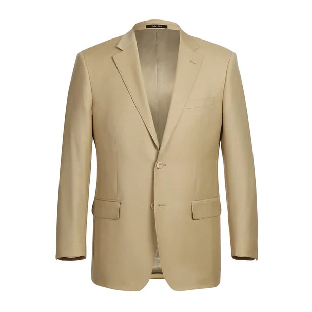 Renoir Clothing - Renoir Suit - Renoir Fashion - Super 140s Wool Two Button Slim Fit Tan Renoir Suit