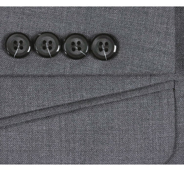 Renoir Clothing - Renoir Suit - Renoir Fashion - Super 140s Wool Two Button Slim Fit Dark Grey Renoir Suit