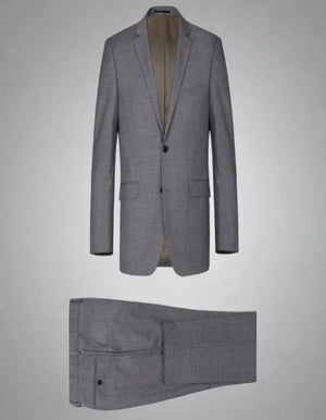Renoir Clothing - Renoir Suit - Renoir Fashion - Super 140s Wool Two Button Slim Fit Dark Grey Renoir Suit