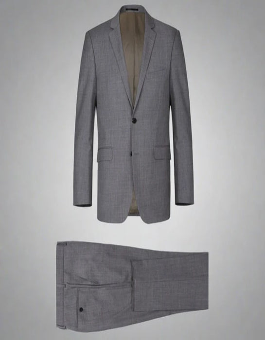 Renoir Clothing - Renoir Suit - Renoir Fashion - Super 140s Wool Two Button Slim Fit Dark Grey Renoir Suit
