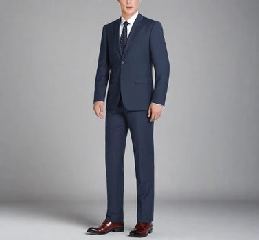 Renoir Clothing - Renoir Suit - Renoir Fashion - Super 140s Wool Two Button Classic Fit Navy Renoir Suit