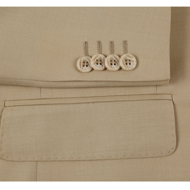 Renoir Clothing - Renoir Suit - Renoir Fashion - Super 140s Wool Two Button Slim Fit Tan Renoir Suit