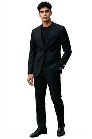 Men's Stacy Adams Basic Slim Fit Wedding & Business Suit in Black - Image 2