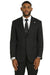 Stacy Adams Modern Fit Black Suit – Vested Tonal Shadow Pinstripe Style
