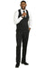 Stacy Adams Modern Fit Black Suit – Vested Tonal Shadow Pinstripe Style