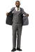 Men's Stacy Adams One Button Peak Lapel Suit With Double Breasted Vest in Grey Glen Plaid