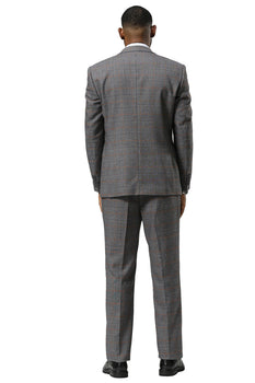 Men's Stacy Adams One Button Peak Lapel Suit With Double Breasted Vest in Grey Glen Plaid - Image 7