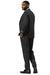 Men's Stacy Adams One Button Peak Lapel Vested Sharkskin Suit in Charcoal