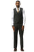 Men's Stacy Adams Modern Fit Vested Suit in Dark Hunter Green Double Windowpane Plaid