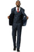 Men's Stacy Adams Modern Fit Vested Suit in Navy Blue Double Windowpane Plaid