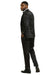 Men's Stacy Adams Shiny Brocade Wedding & Prom Tuxedo with Double Breasted Vest in Black
