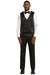 Men's Stacy Adams Shiny Brocade Wedding & Prom Tuxedo with Double Breasted Vest in Black