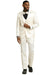 Men's Stacy Adams Shiny Brocade Wedding & Prom Tuxedo with Double Breasted Vest in Ivory