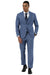 Men's Designer Stacy Adams Vested Glen Plaid Suit in Blue