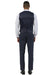 Men's Stacy Adams Two Button Peak Lapel Suit with Scoop Vest in Navy Glen Plaid