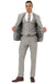 Men's Stacy Adams Two Button Peak Lapel Suit with Scoop Vest in Kahki Glen Plaid