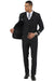Men's Stacy Adams One Button Peak Lapel Vested Suit in Black Plaid