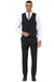 Men's Stacy Adams One Button Peak Lapel Vested Suit in Black Plaid