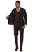 Men's Stacy Adams One Button Vested Peak Lapel Suit in Brown Plaid