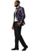 Men's Stacy Adams Double Breasted Wedding & Prom Tuxedo Jacket in Textured Shiny Purple Sharkskin