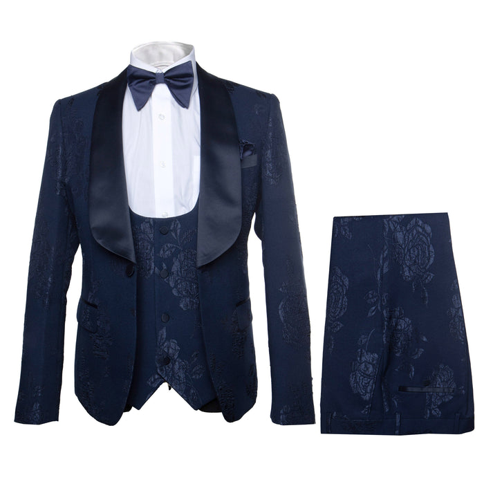 Rossi Man RM1252 – Men's 3-Piece Smoking Style Tuxedo for Elegant Evenings