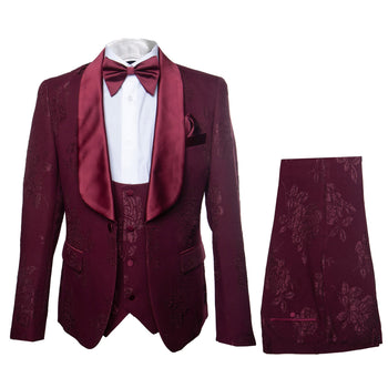 Rossi Man RM1253 – Formal 3-Piece Smoking Style Tuxedo for Men