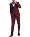 Stacy Adams - Burgundy 3 Piece Hybrid Fit Tuxedo Satin Shawl Lapel