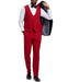 Stacy Adams - Red 3 Piece Hybrid Fit Tuxedo Satin Shawl Lapel