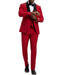 Stacy Adams - Red 3 Piece Hybrid Fit Tuxedo Satin Shawl Lapel